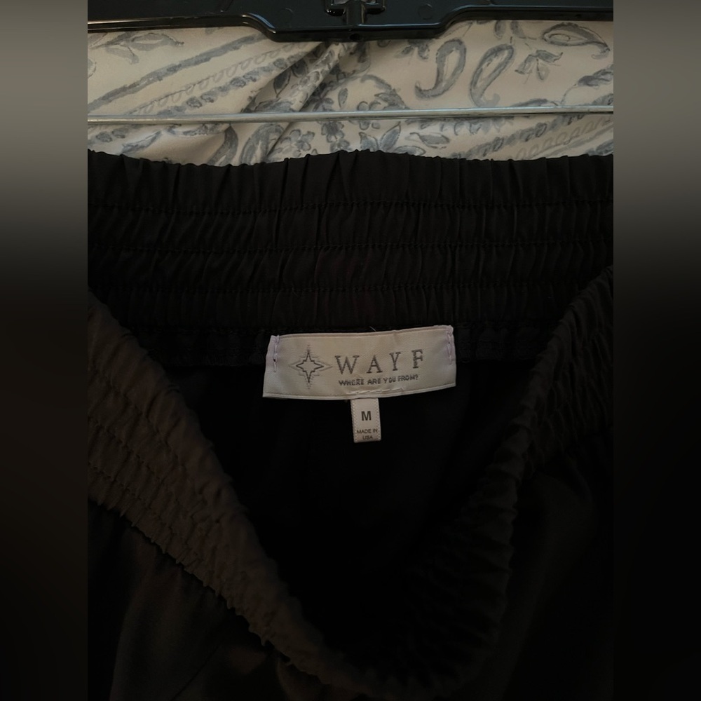Wayf Black Track Pants with Elastic Cuffs and Tapered Fit - Picture 6 of 6